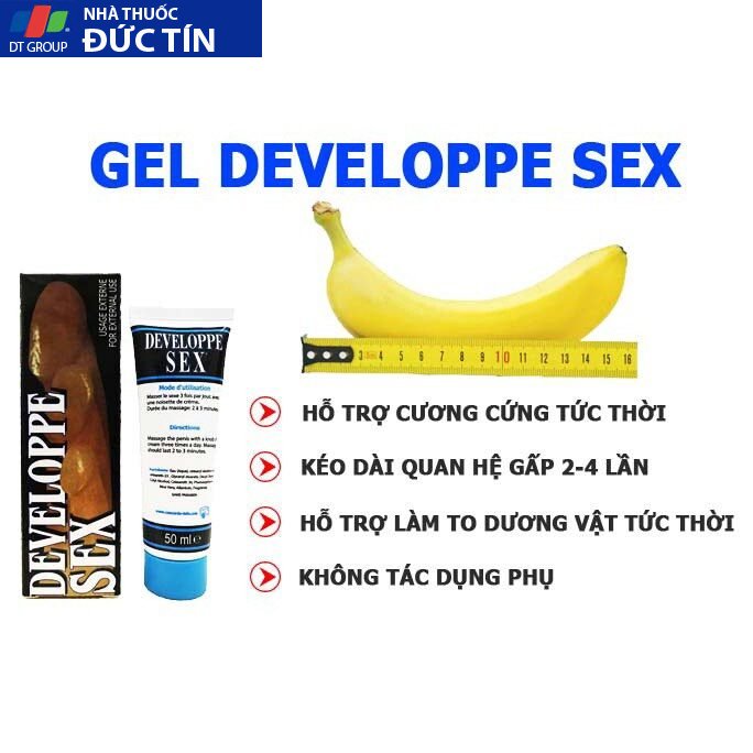 Hàng Chính Hãng Gel tăng kích thước dương vật Developpe Sex Hiệu