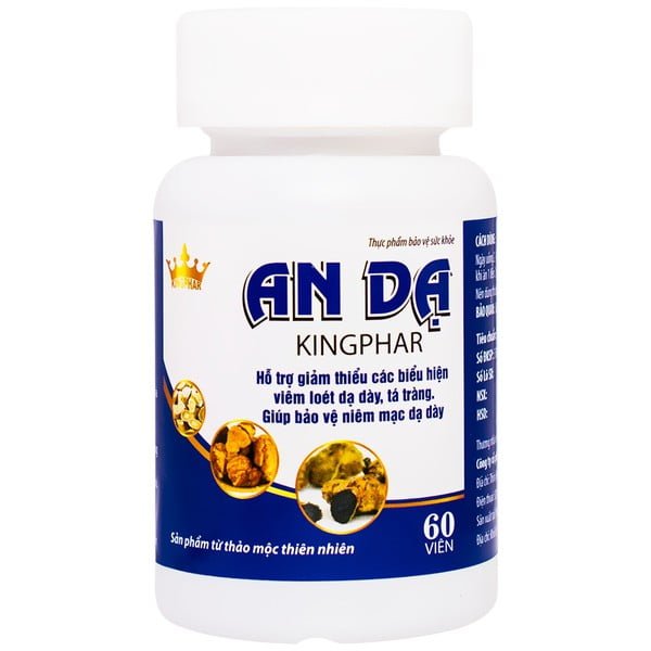 Viên Uống Hỗ Trợ Điều Trị Viêm Loét Dạ Dày, Tá Tràng An Dạ Kingphar 1 Viên Uống Hỗ Trợ Điều Trị Viêm Loét Dạ Dày, Tá Tràng An Dạ Kingphar