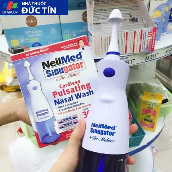 Máy xịt rửa mũi NeilMed Sinugator kèm 30 gói muối 17 1 4