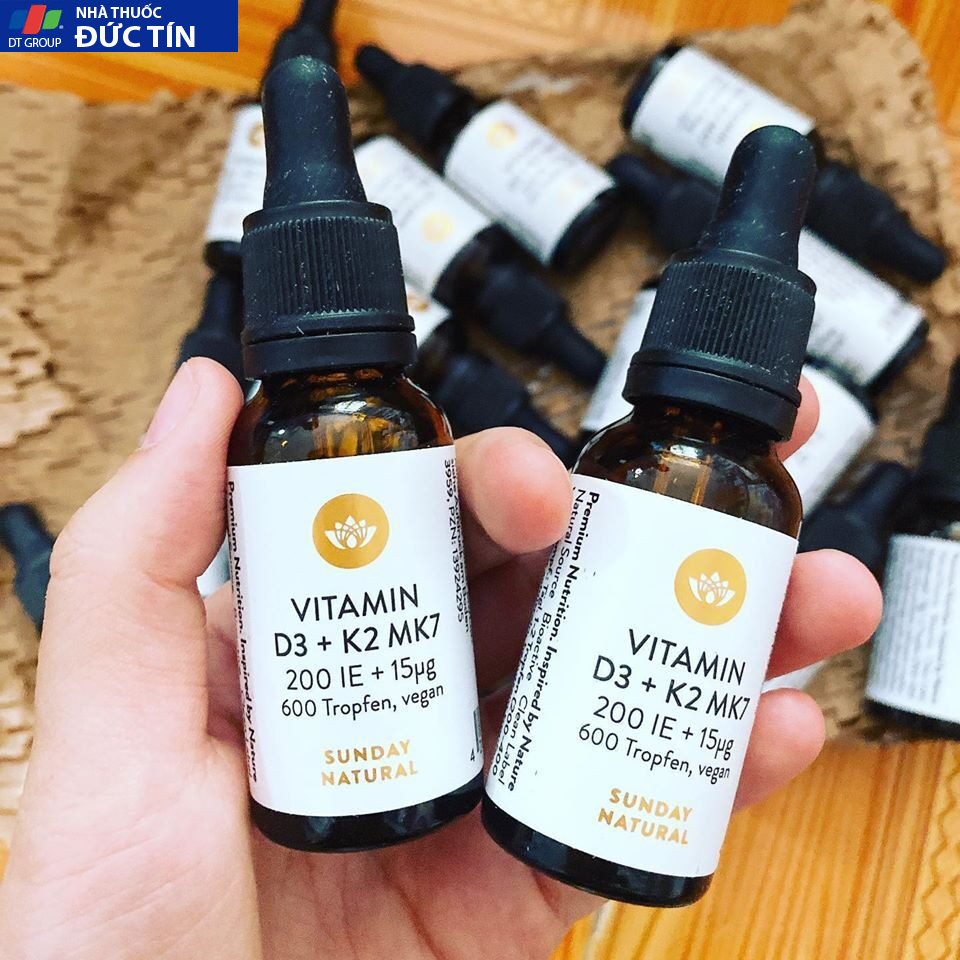 Vitamin D3 K2 MK7 Sunday Natural tăng chiều cao cho bé 200IE của Đức 13 b2