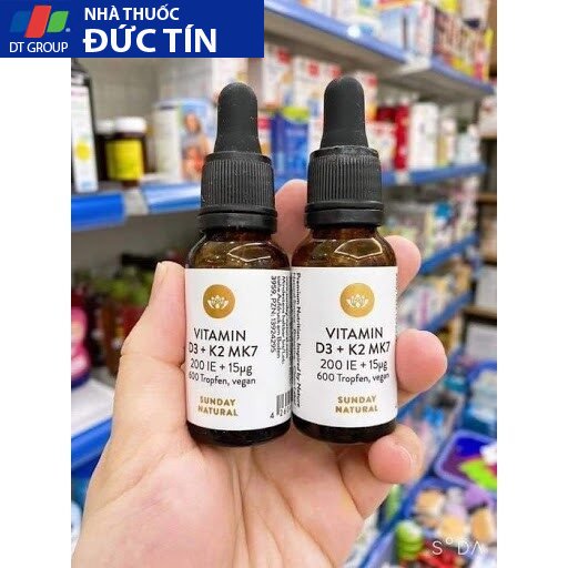 Vitamin D3 K2 MK7 Sunday Natural tăng chiều cao cho bé 200IE của Đức 11 b4