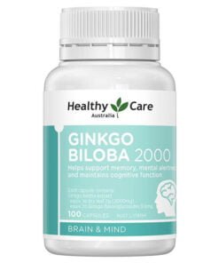Viên uống bổ não Ginkgo Biloba Healthy Care Úc 2000mg 100 viên (MẪU MỚI 2022)