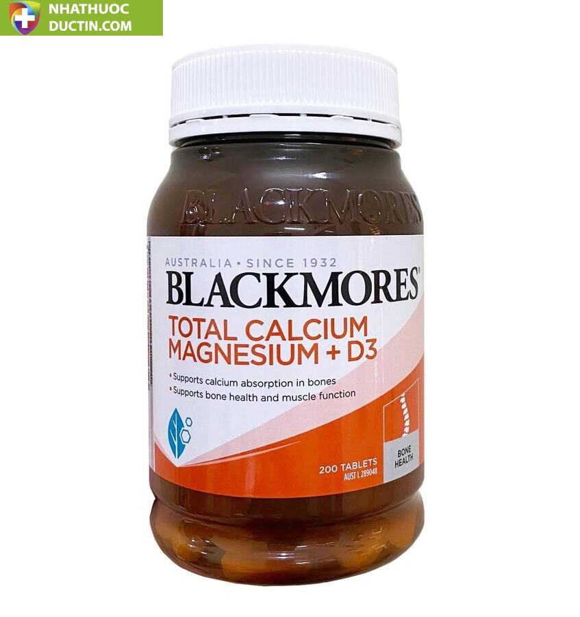 Viên hỗ trợ bổ sung Calcium & Magnesium + D3 Blackmores, 200 viên 1 Viên hỗ trợ bổ sung Calcium & Magnesium + D3 Blackmores, 200 viên
