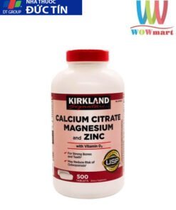 Chắc răng, khỏe xương và cơ bắp Kirkland Signature Calcium Citrate Magnesium and Zinc 500mg 500 viên