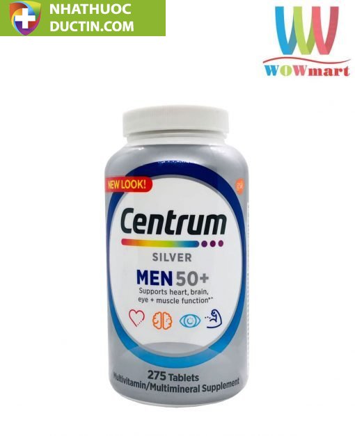 Vitamin dành cho nam giới trên 50 tuổi Centrum Silver Men 50+ 275 viên 1 Vitamin dành cho nam giới trên 50 tuổi Centrum Silver Men 50+ 275 viên
