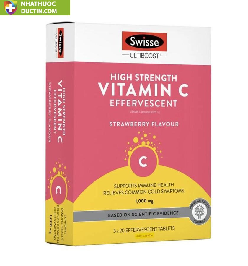 Viên sủi Swisse High Strength Vitamin C 1000mg, 20 viên 1 Viên sủi Swisse High Strength Vitamin C 1000mg, 20 viên