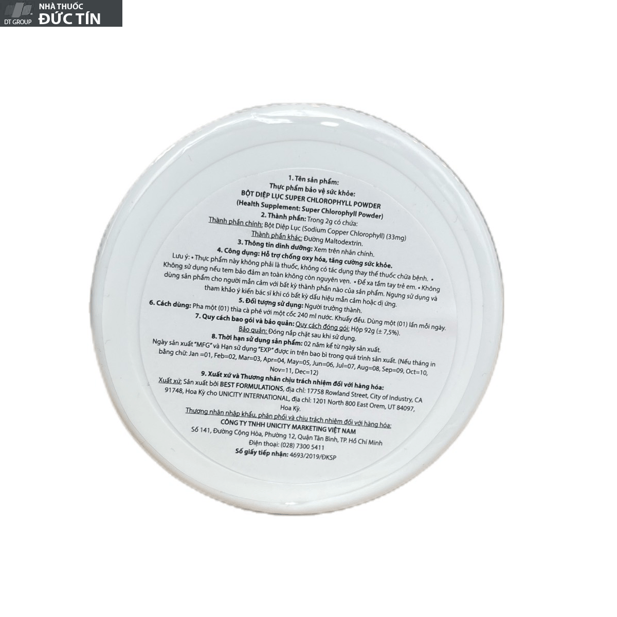 Bột diệp lục Unicity Super Powder Chlorophyll 92g - Mỹ 12 Bột diệp lục Unicity Super Powder Chlorophyll 92g - Mỹ - Ảnh 12