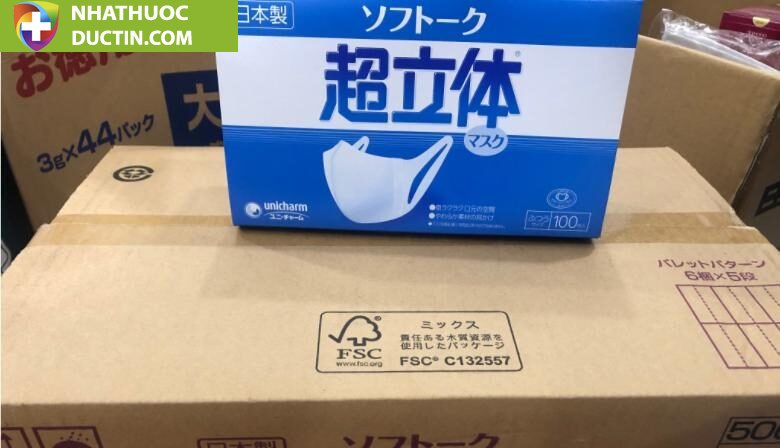 Khẩu trang Unicharm 3D Mask Nhật Bản hộp 100 cái 2 khautrang