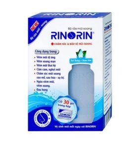 Bộ rửa mũi xoang Rinorin hỗ trợ chăm sóc mũi xoang (1 bình + 30 gói)