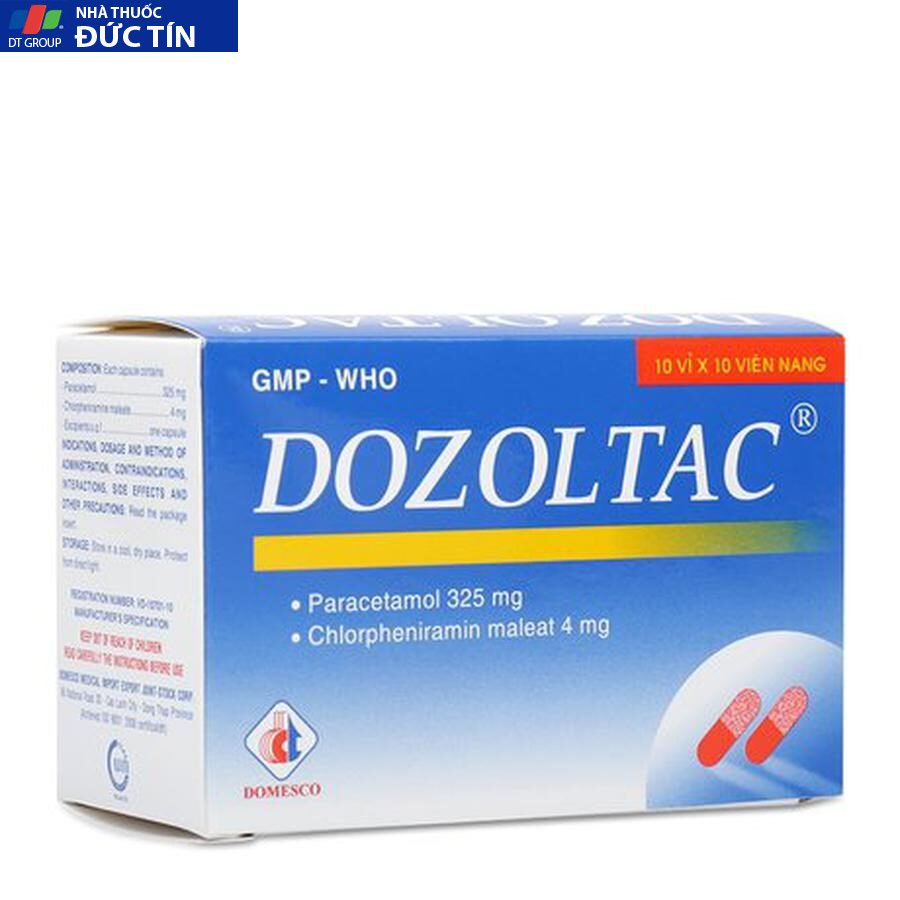 Thuốc trị cảm cúm, cảm lạnh Dozoltac (10 vỉ x 10 viên/hộp) 1 Thuốc trị cảm cúm, cảm lạnh Dozoltac (10 vỉ x 10 viên/hộp)