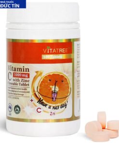 Viên nhai bổ sung Vitamin C 1000mg+ Zinc Vitatree hỗ trợ tăng đề kháng