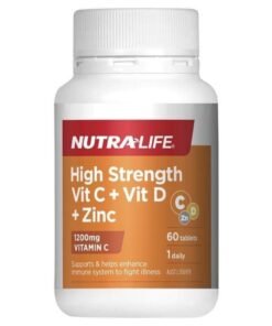 Viên uống hỗ trợ tăng đề kháng NutraLife High Strength Vit C + Vit D + Zinc