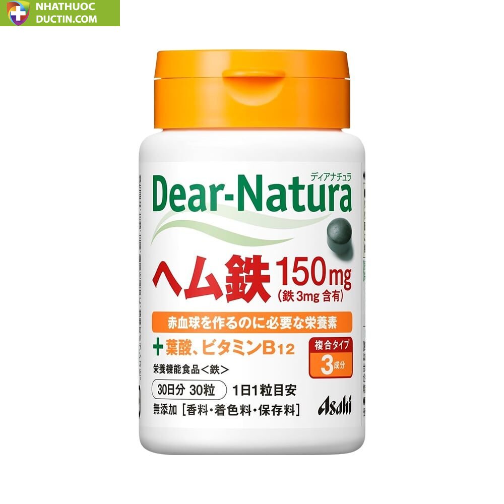 Viên uống bổ sung Sắt và Acid Folic cho mẹ bầu Asahi Dear Natura 30 viên 1 Viên uống bổ sung Sắt và Acid Folic cho mẹ bầu Asahi Dear Natura 30 viên
