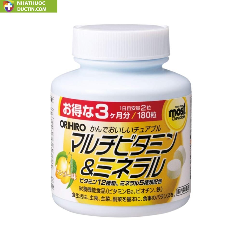 Viên nhai bổ sung Vitamin và khoáng chất Orihiro Most Chewable 180 viên (Vị xoài) 1 Viên nhai bổ sung Vitamin và khoáng chất Orihiro Most Chewable 180 viên (Vị xoài)