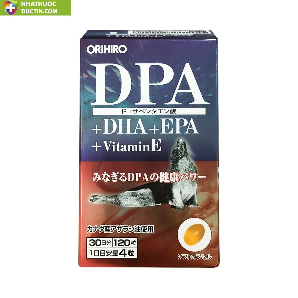 Viên uống bổ não DPA+DHA+EPA+Vitamin E Orihiro 120 viên 1 Viên uống bổ não DPA+DHA+EPA+Vitamin E Orihiro 120 viên