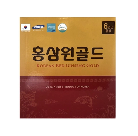 Hồng Sâm người lớn Gingseng Gold dạng nước 30 gói - Hàn 1 Hồng Sâm người lớn Gingseng Gold dạng nước 30 gói - Hàn