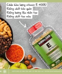Viên uống vitamin e Kirkland Signature giúp đẹp da,tăng hệ miễn dịch hộp 500 viên 11 vitamine4