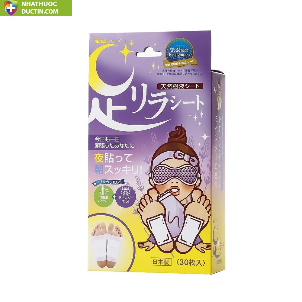 Miếng dán thải độc tố Ashirira Foot Relax Kinomegumi màu tím 30 miếng 1 Miếng dán thải độc tố Ashirira Foot Relax Kinomegumi màu tím 30 miếng