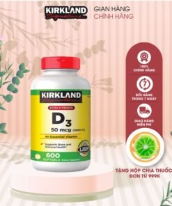 Viên uống Vitamin D3 Kirkland Extra Strength D3 50mcg lọ 600v - Mỹ