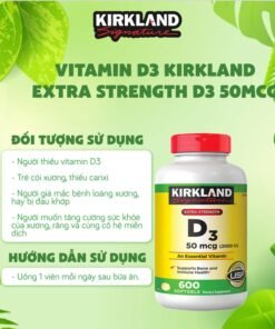 Viên uống Vitamin D3 Kirkland Extra Strength D3 50mcg lọ 600v - Mỹ 13 c11