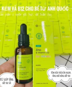 Kẽm Zinc+ vitamin B12 dạng giọt Nutrivitality 30ml- Anh