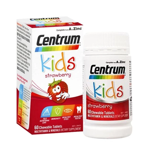 Kẹo vitamin tổng hợp Centrum kids strawberry 60v -Úc 1 Kẹo vitamin tổng hợp Centrum kids strawberry 60v -Úc