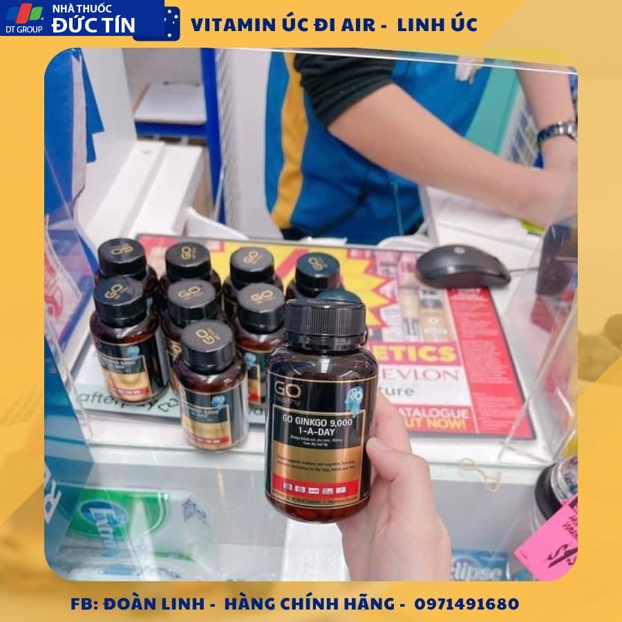 Viên uống bổ não Ginkgo 9000, lọ 60 viên, Hàng úc đi air 6 a3 35