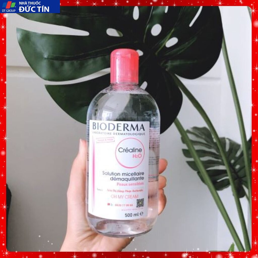 Nước tẩy trang Bioderma Crealine H2O nắp hồng 500ml 12 biohong3