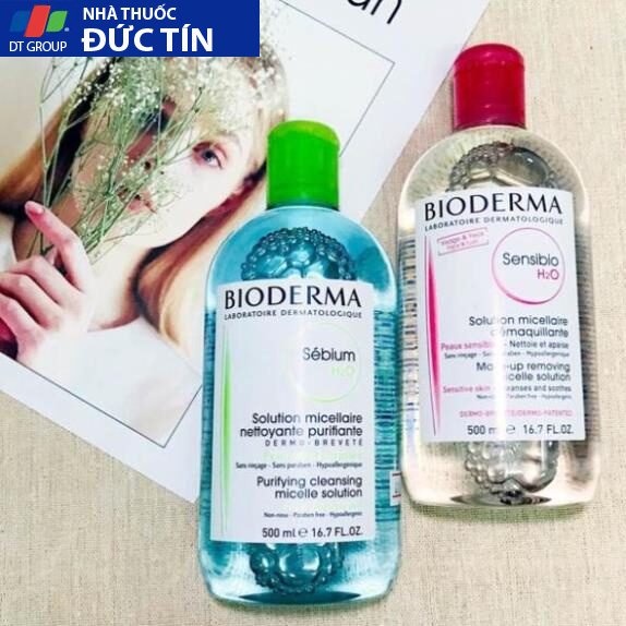 Nước tẩy trang Bioderma Crealine H2O nắp hồng 500ml 11 biohong5