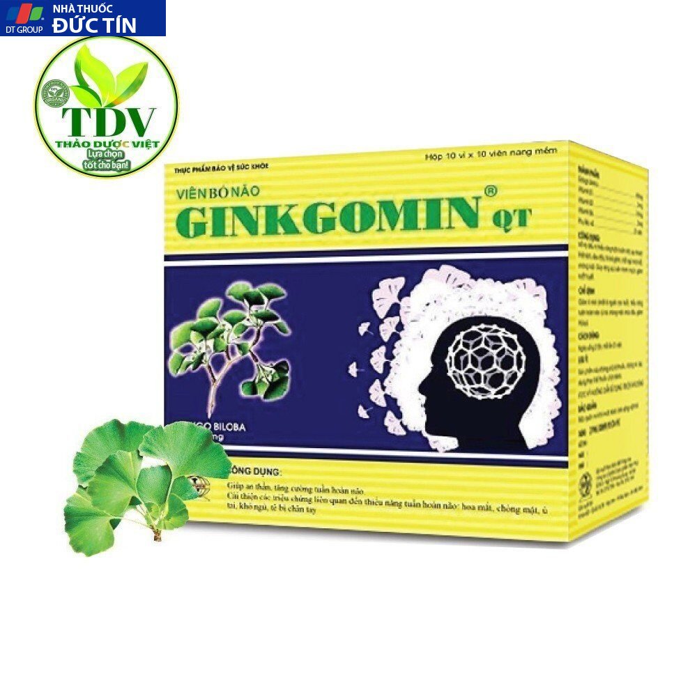 Viên bổ não Ginkgomin,Hộp thiếc 60 viên Giúp hoạt huyết tỉnh táo ban ngày, tăng cường sức khỏe và dễ ngủ ban đêm 18 bonao2