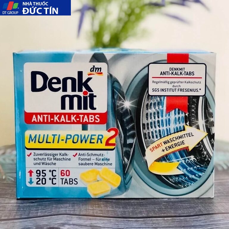 Viên tẩy lồng máy giặt Denkmit Đức hộp 60 viên 1 Viên tẩy lồng máy giặt Denkmit Đức hộp 60 viên
