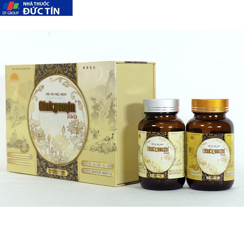Viên ăn ngủ ngon Ginkgomin hộp 2 lọ 60 viên, kích thích ăn ngon, dễ ngủ 1 Viên ăn ngủ ngon Ginkgomin hộp 2 lọ 60 viên, kích thích ăn ngon, dễ ngủ