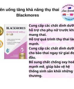 Viên uống tăng khả năng thụ thai, bổ trứng cho nữ giới Conceive Well Gold Blackmores Úc 56 viên Chính Hãng 13 botrung6