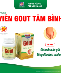 Viên Gout Tâm Bình hộp 60 viên - Hỗ trợ giảm triệu chứng đau do gút, lợi tiểu, tăng đào thải acid uric.