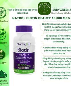 Alternative view of Viên uống Natrol Biotin 10000mcg, USA 250 viên hỗ trợ mọc tóc, giúp móng khỏe cho người trên 12 tuổi