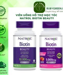 Viên uống Natrol Biotin 10000mcg, USA 250 viên hỗ trợ mọc tóc, giúp móng khỏe cho người trên 12 tuổi