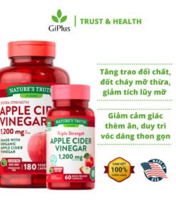 Viên Uống Giấm Táo Hữu Cơ Hỗ Trợ Giảm Cân Nature’s Truth Apple Cider Vinegar 1,200mg (180 Viên/Lọ)