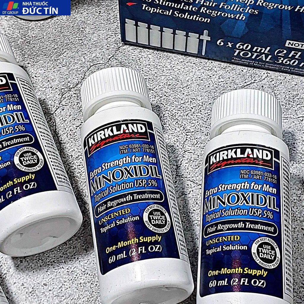 Dung dịch thoa ngoài Mọc tóc, mọc Râu Minoxidil 5% Kirkland USA nguyên hộp chính hãng 16 moctoc4