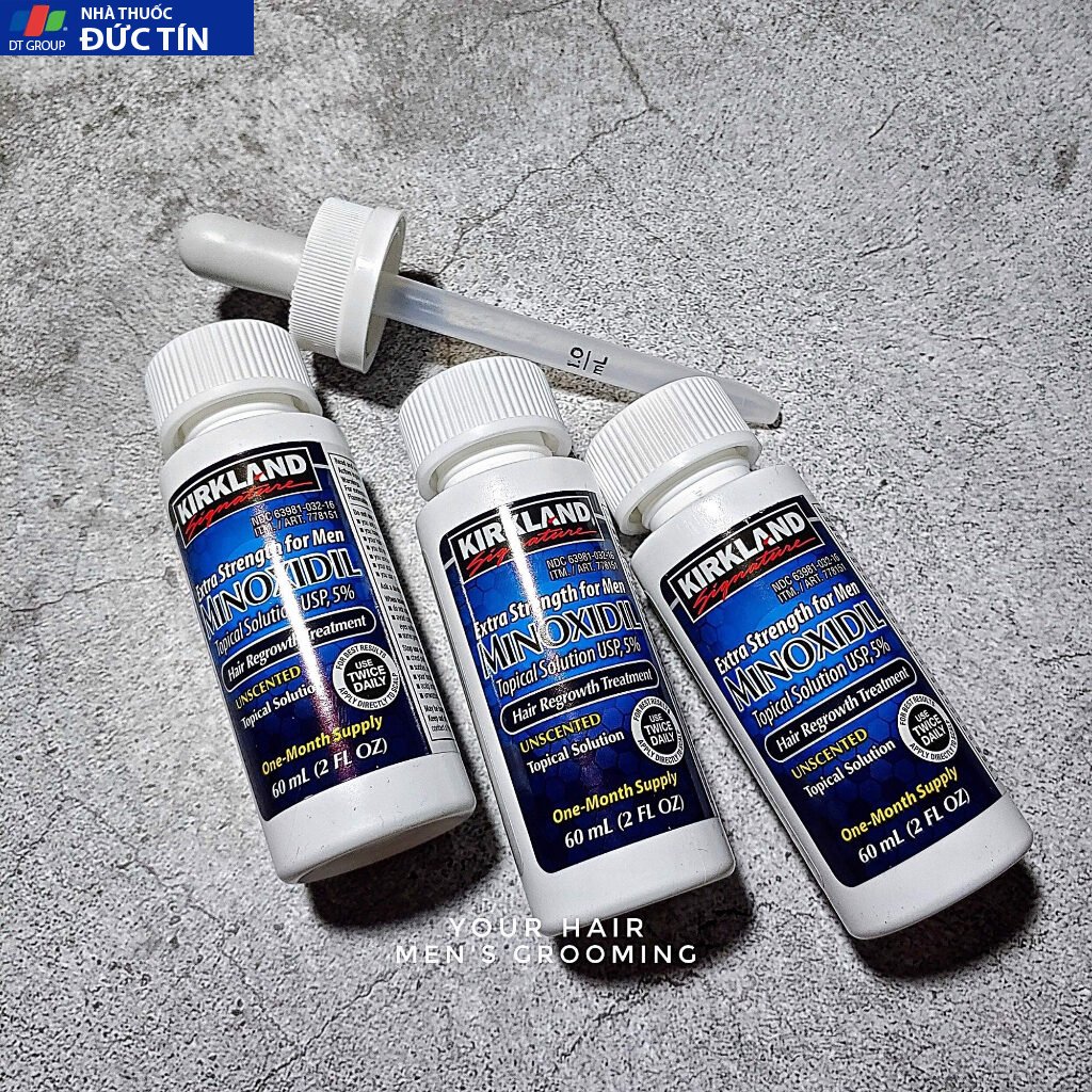 Dung dịch thoa ngoài Mọc tóc, mọc Râu Minoxidil 5% Kirkland USA nguyên hộp chính hãng 14 moctoc6