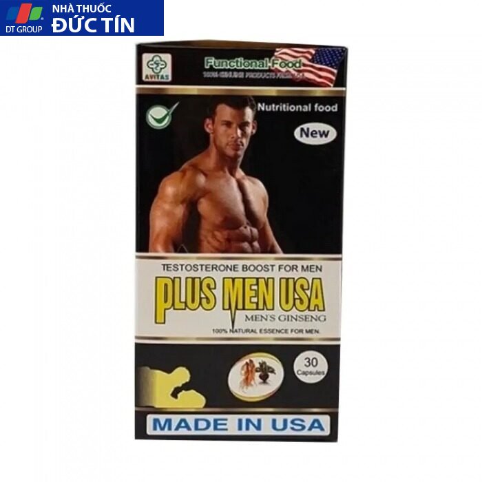 Plus Men USA Men's Gingseng, Hộp 30 viên 2 plus men usa mens gingseng hop 30 vien 800