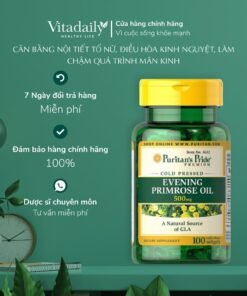 Alternative view of Viên Uống Giảm Mụn Nội Tiết, Cân Bằng Nội Tiết Dầu Hoa Anh Thảo Evening Primrose Oil 500mg-1000mg Puritan's Pride