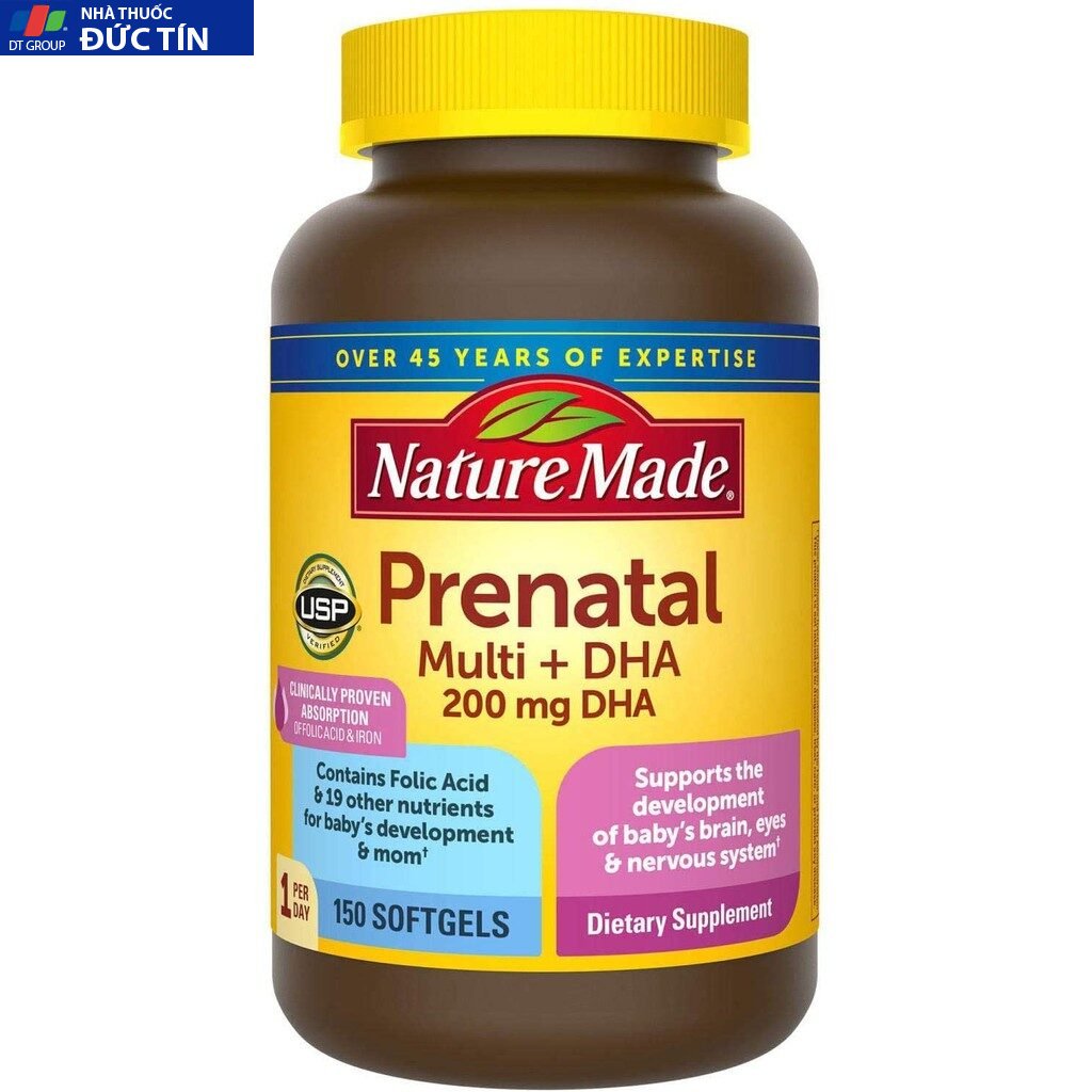 Vitamin Tổng Hợp Cho Bà Bầu Nature Made Prenatal Multi +DHA 150 Viên 6 babau1 1