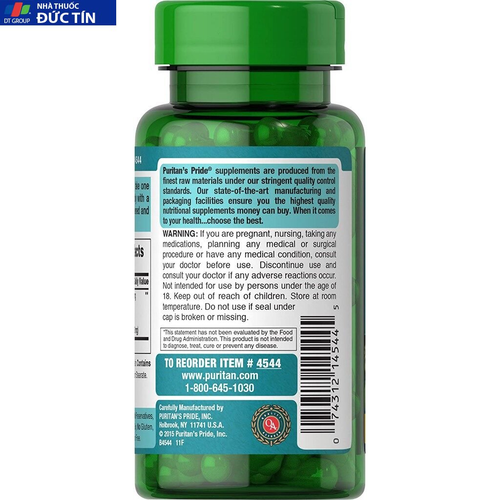 Viên Uống Hỗ Trợ Tuần Hoàn Não Bộ Puritans pride Ginkgo Biloba 120mg 100 Viên 8 biola4