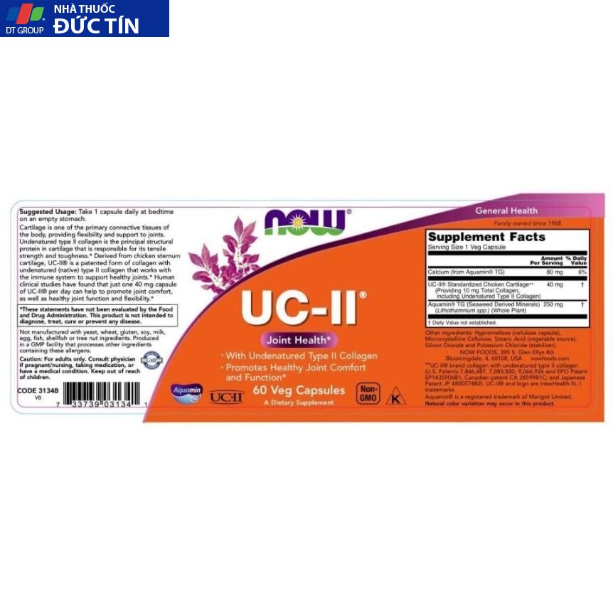 Now UC-II Joint Health 60v , Collagen type 2 , Viên uống bổ khớp 14 bokhop3