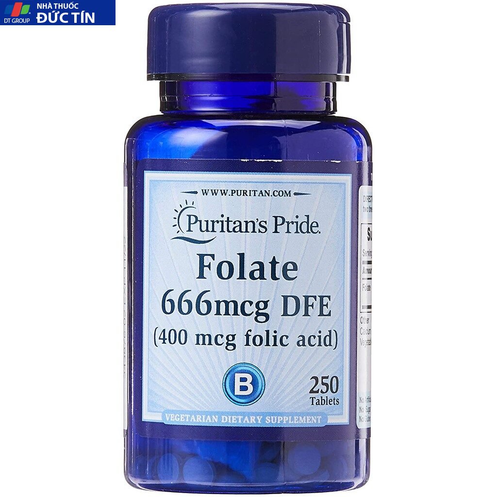 Viên Ngăn Ngừa Thiếu Máu Bổ Sung Folic Acid 400 mcg Puritan’s Pride Folate 666 250Viên 14 bomau2 2