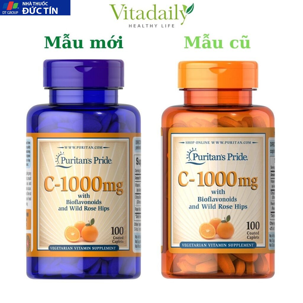 Viên Bổ Sung Vitamin C làm đẹp da 500mg,1000mg Puritan's Pride 100 viên 17 bosungvitamin5
