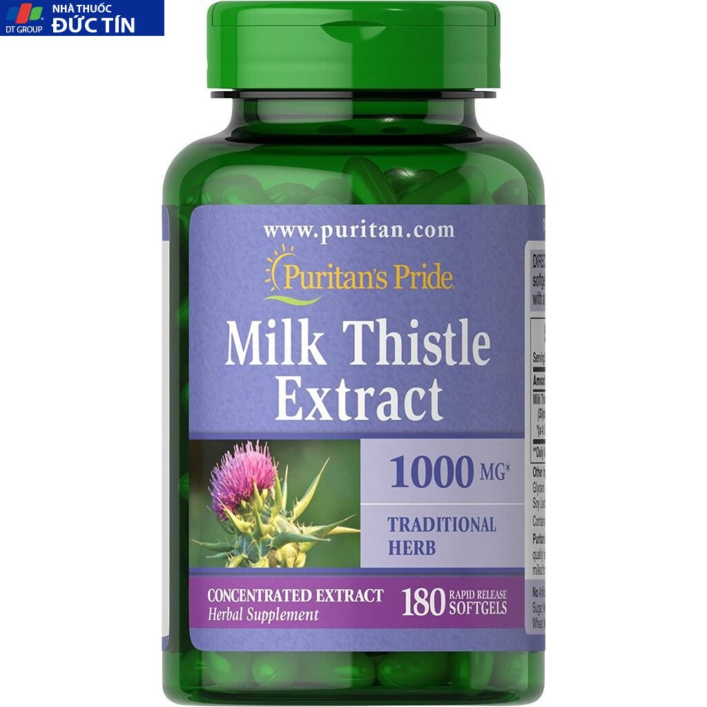 Thải độc gan, bổ gan, làm mát gan, tăng cường chức năng gan Milk Thistle Extract 1000mg 180 viên Puritan's Pride 7 bothangan2 1