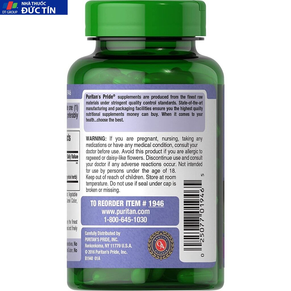 Thải độc gan, bổ gan, làm mát gan, tăng cường chức năng gan Milk Thistle Extract 1000mg 180 viên Puritan's Pride 5 bothangan4