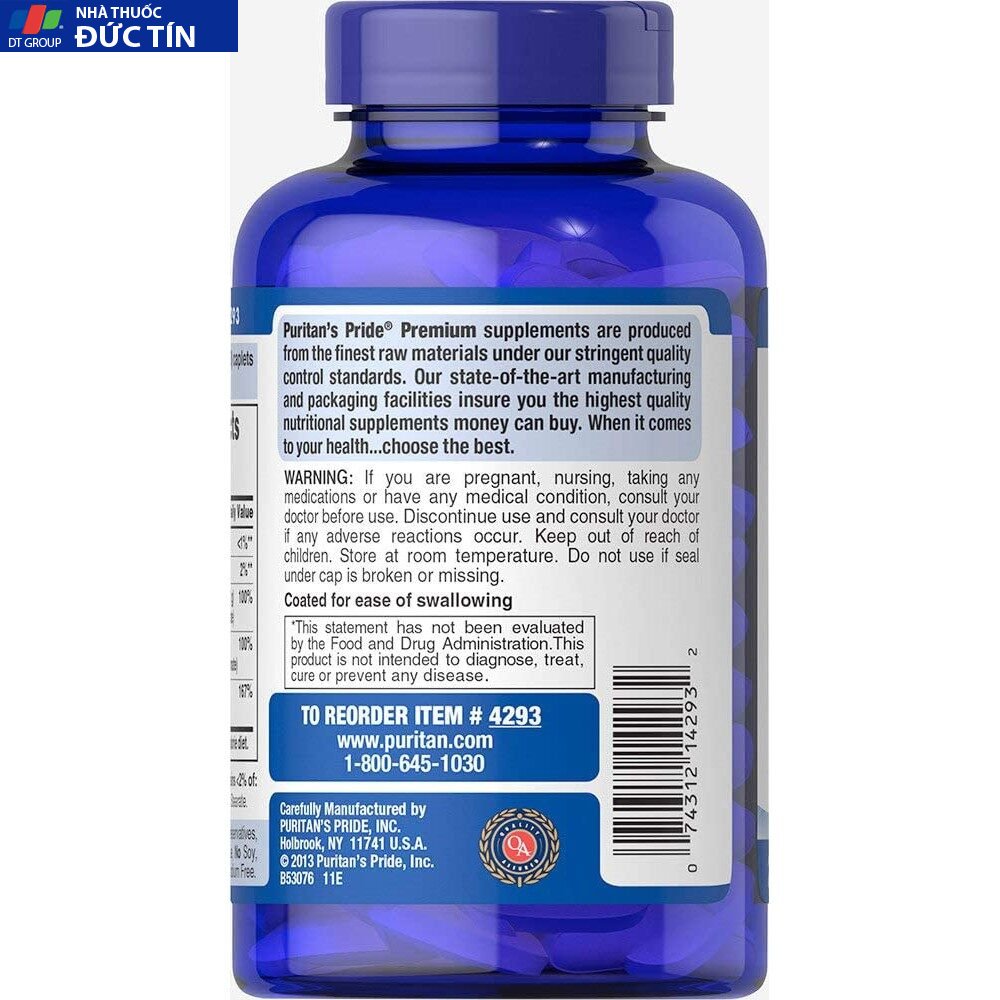 Viên Uống Calcium Magnesium Zinc Puritan's Pride 100 viên 7