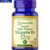 Viên Uống Tăng Cường Hấp Thu Canxi Vitamin D3 1000 IU 100 Viên Puritan's Pride